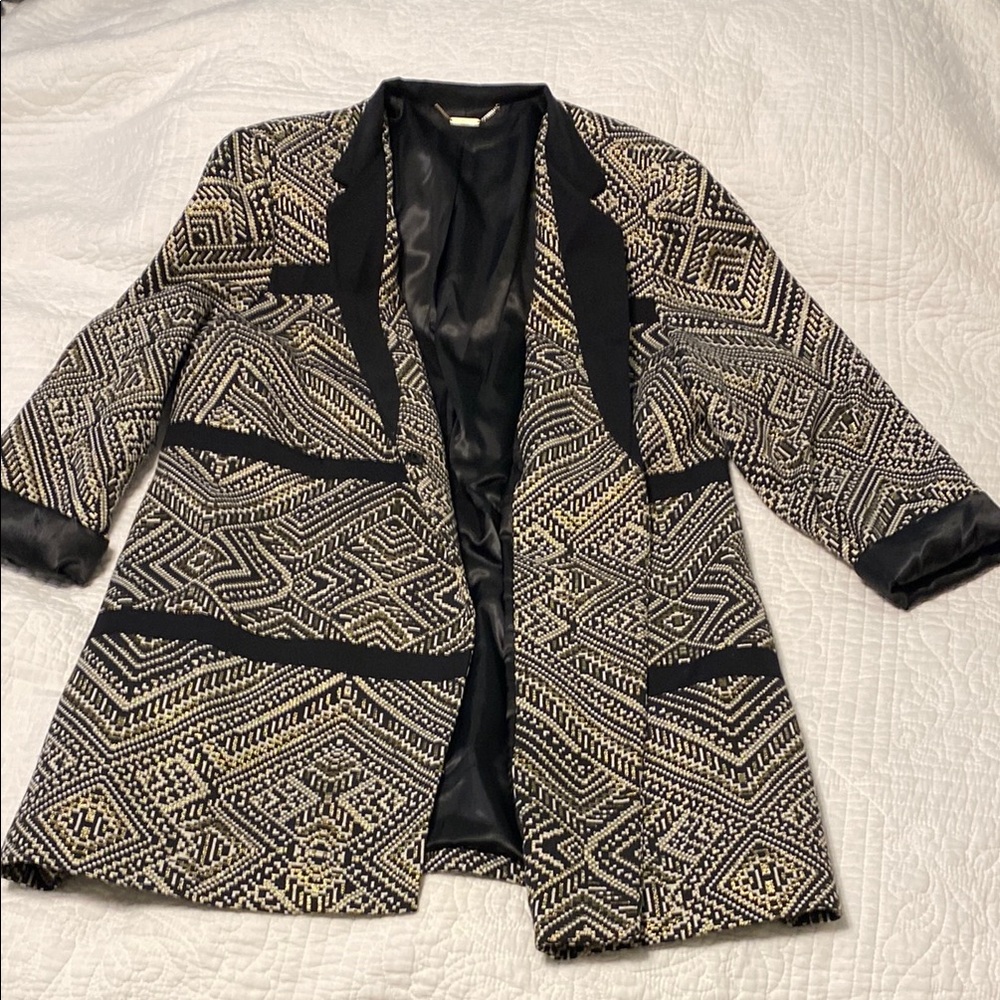 Chico Black Label Geometric Black and White Blazer
